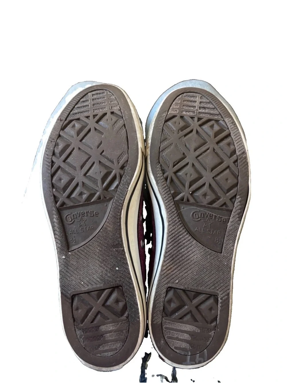 Converse All-Star Low Top Red Burgundy Silver Men's 8.5 Women's 10.5